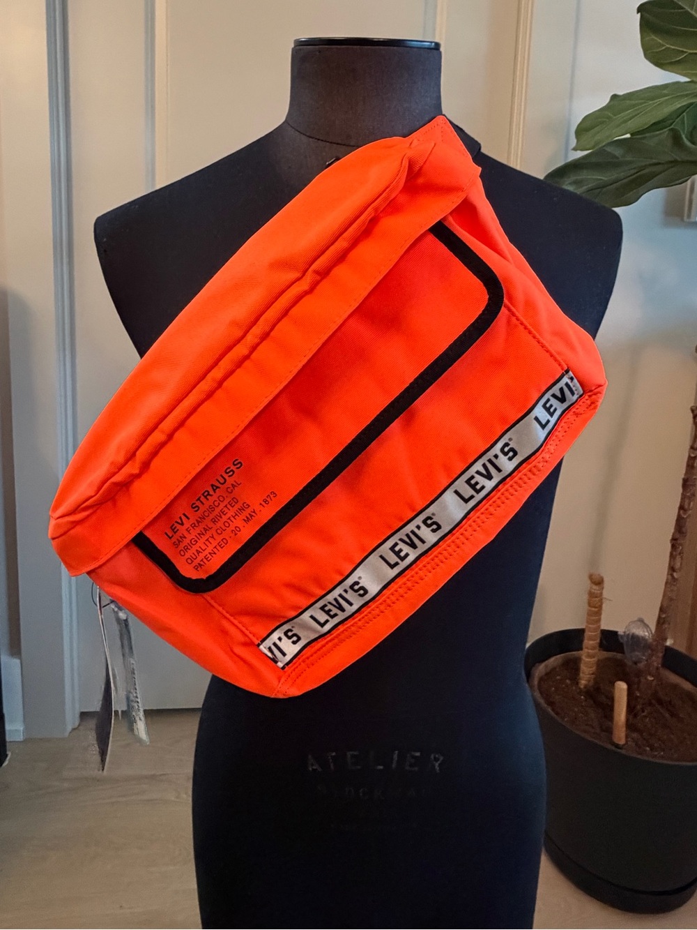 Levi's Bright Orange Belt Bag with Black Trim